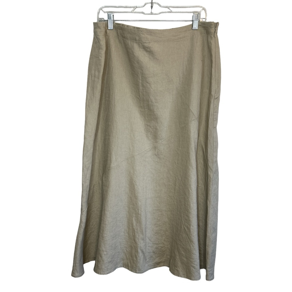 🌺JILL Tan Linen Maxi Skirt